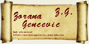 Zorana Genčević vizit kartica